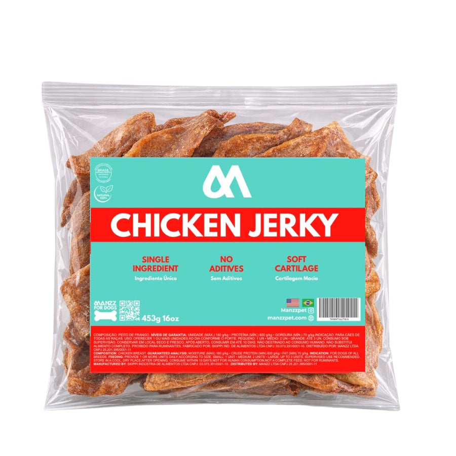 Manzz For Dogs – Natural Dehydrated Chicken Jerky for Dogs, 453g / 16 oz