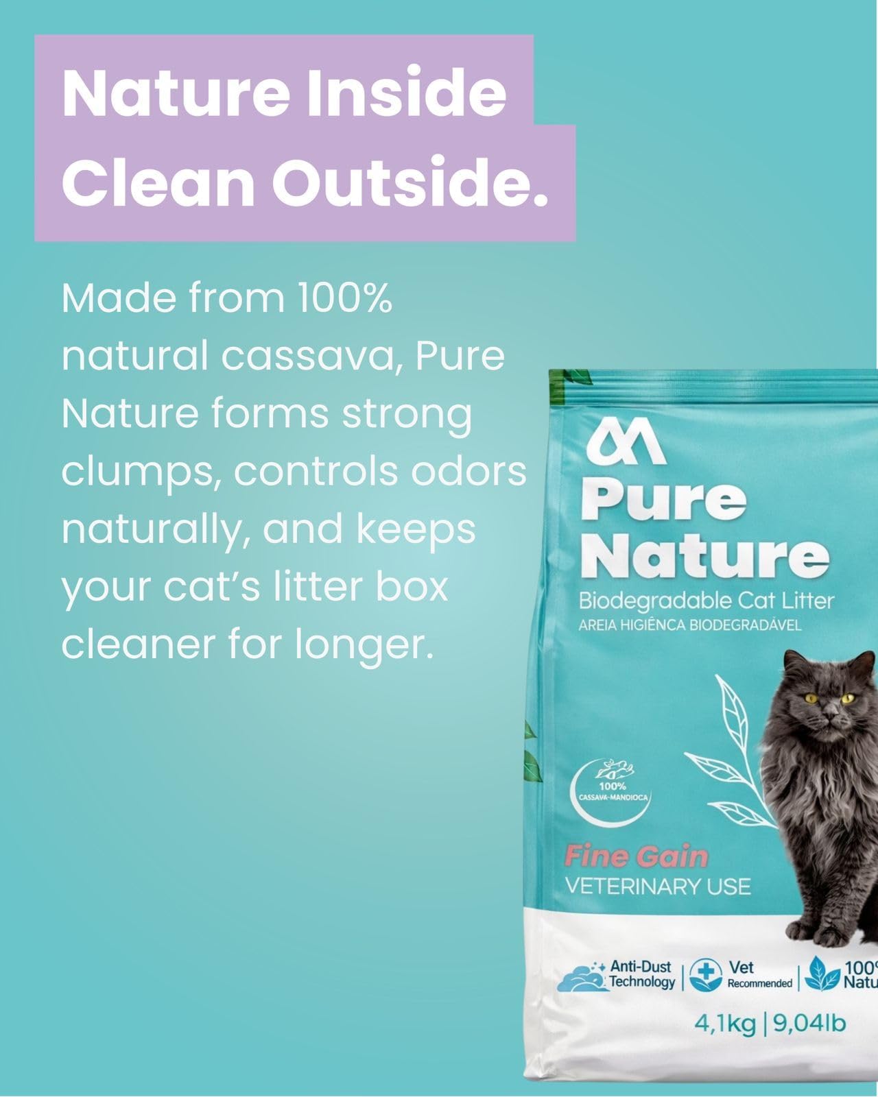 Pure Nature Manzz Dual Grain Biodegradable Cat Litter